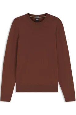 Crew-neck sweater crafted from virgin wool
