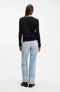 Crew-neck sweater in extra-fine merino wool