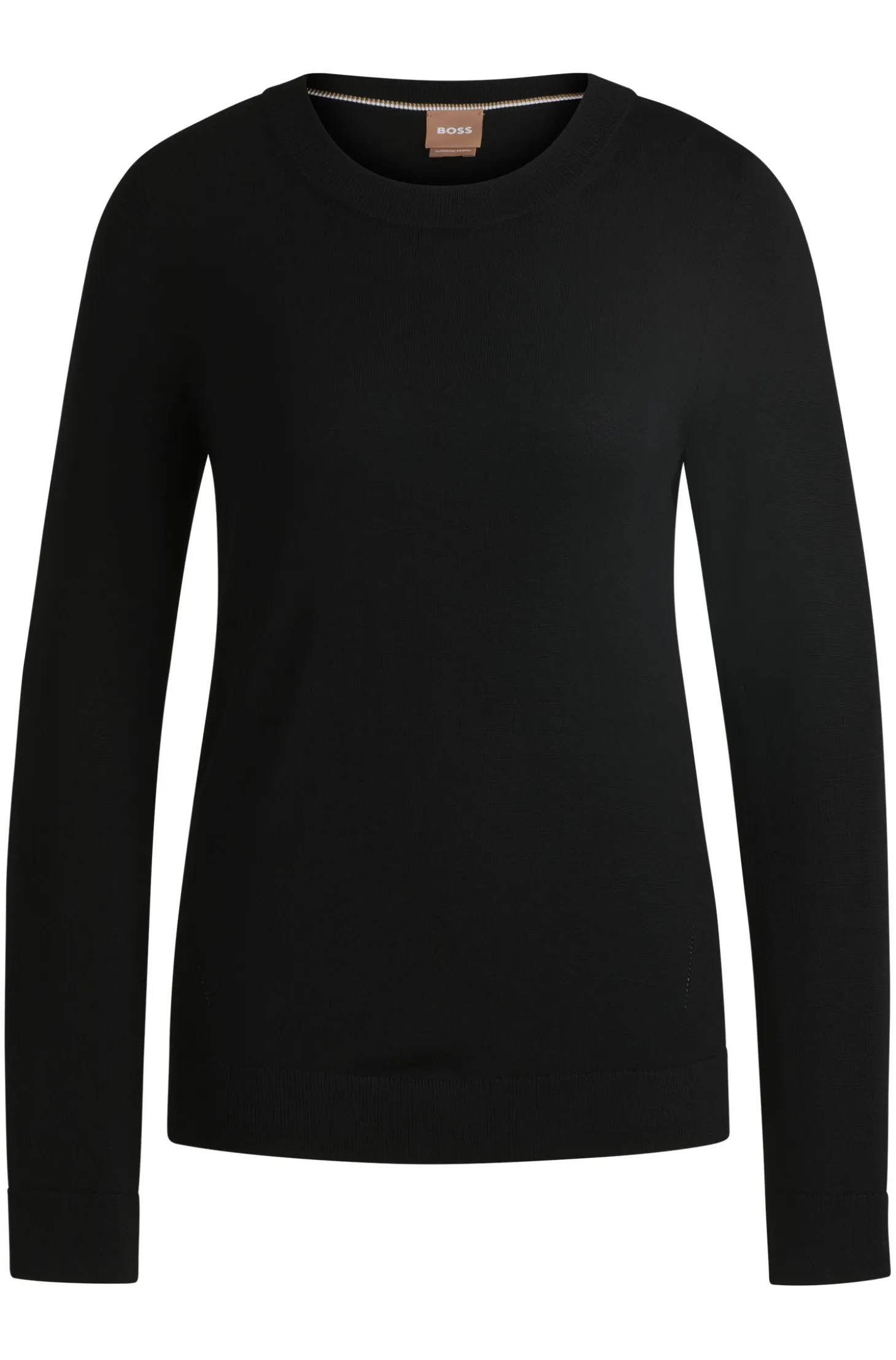 Crew-neck sweater in merino wool