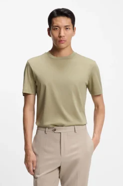 Crew-neck T-shirt in mercerised Supima cotton