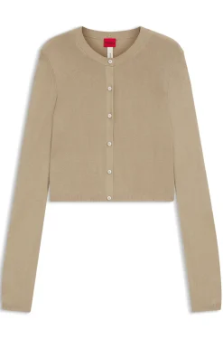 Cropped cardigan with rear ribbed detail