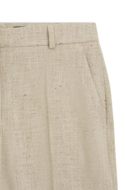 Cropped flared-fit trousers in a slub weave