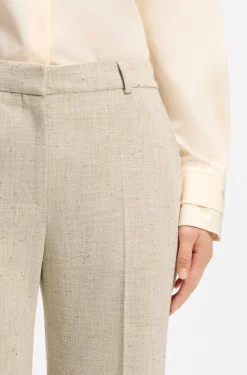 Cropped flared-fit trousers in a slub weave