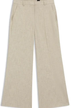 Cropped flared-fit trousers in a slub weave