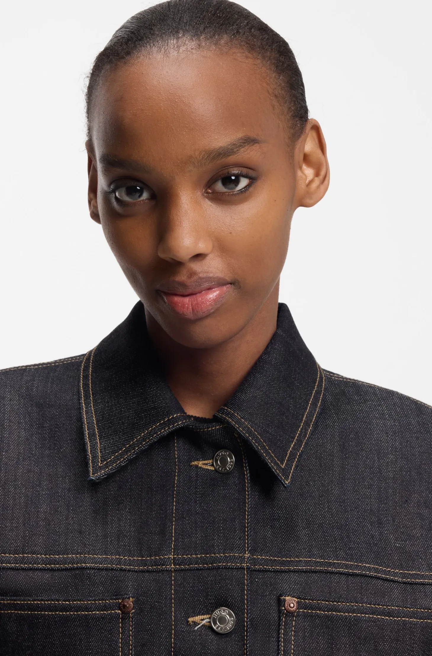 Cropped jacket in Japanese selvedge denim