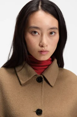 Cropped oversized-fit jacket with detachable scarf