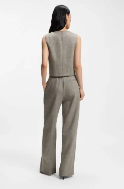 Cropped waistcoat in a wool blend