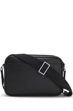 Crossbody bag with silver-tone logo lettering