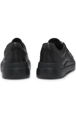 Cupsole trainers in leather with red logo details