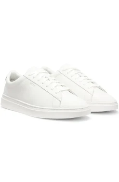 Cupsole trainers in leather with signature-stripe stitching