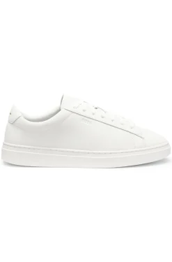Cupsole trainers in leather with signature-stripe stitching