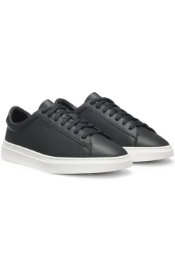 Cupsole trainers in leather with signature-stripe stitching