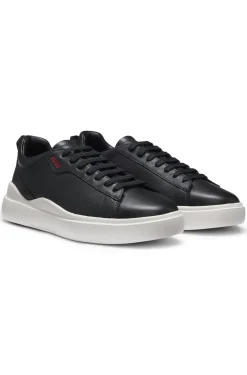 Cupsole trainers in leather with red logo details