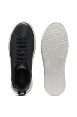 Cupsole trainers in leather with red logo details