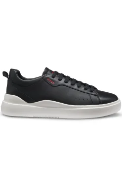 Cupsole trainers in leather with red logo details