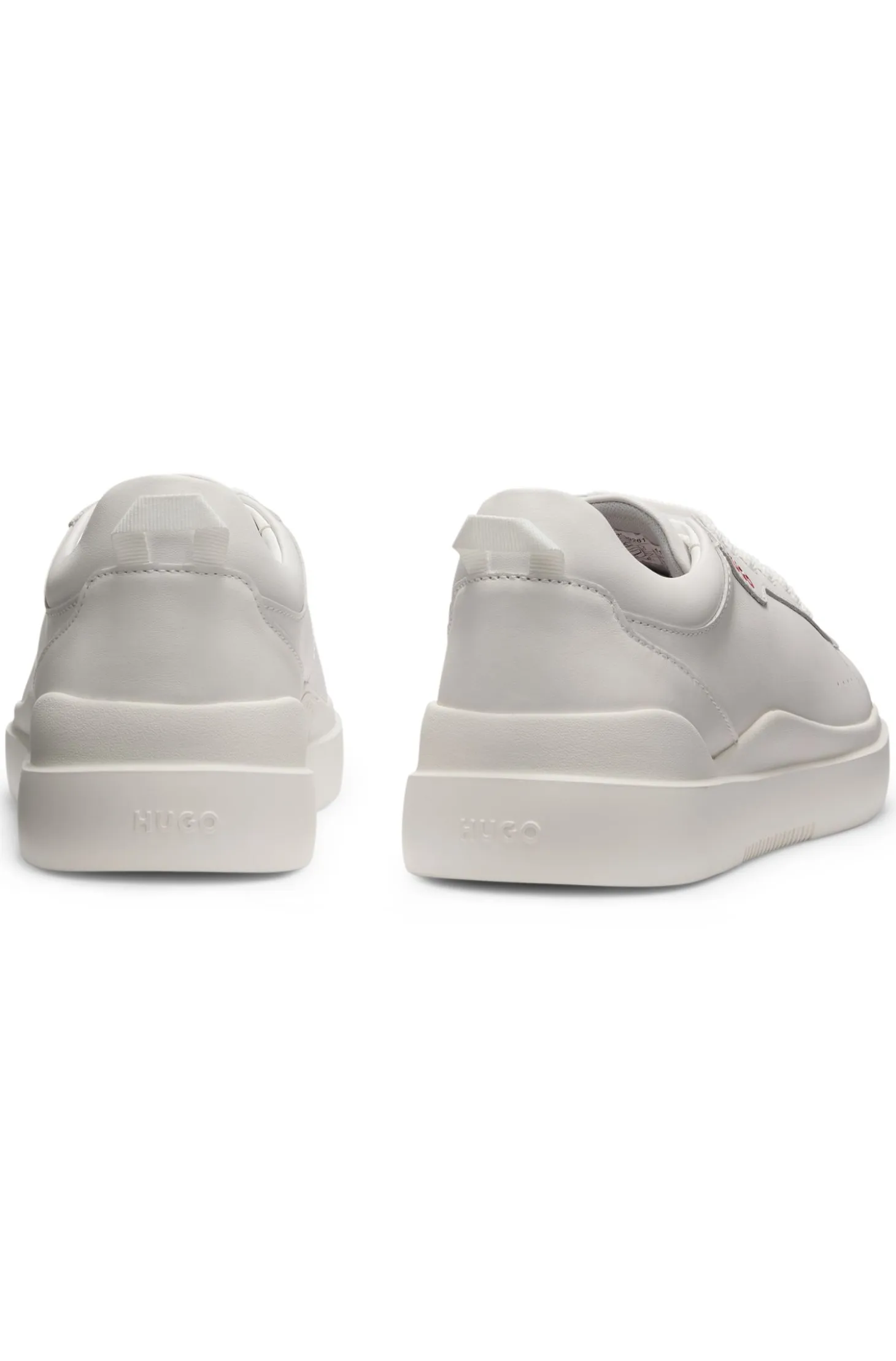 Cupsole trainers in leather with red logo details