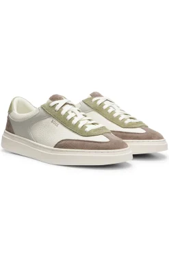 Cupsole trainers in leather with suede trims
