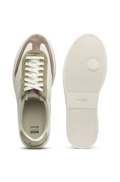 Cupsole trainers in leather with suede trims