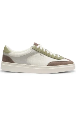 Cupsole trainers in leather with suede trims
