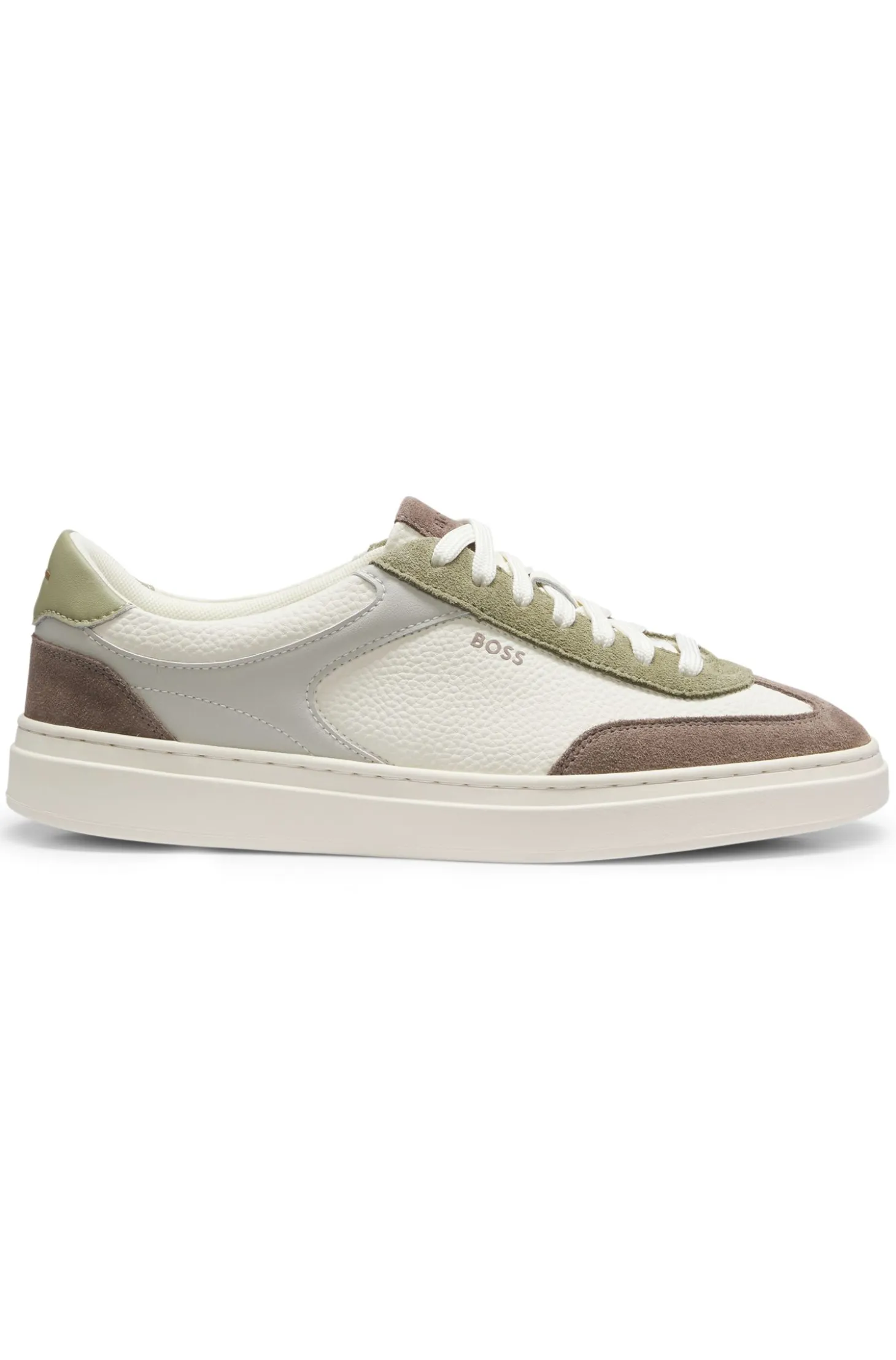 Cupsole trainers in leather with suede trims