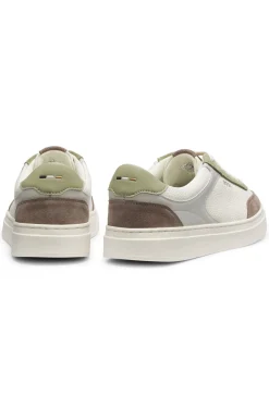 Cupsole trainers in leather with suede trims