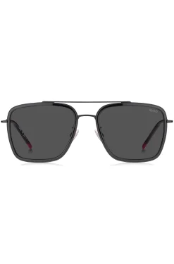Dark-grey sunglasses with flex hinges