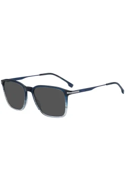Degradé-blue sunglasses with striped detail