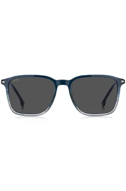 Degradé-blue sunglasses with striped detail