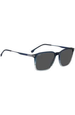 Degradé-blue sunglasses with striped detail