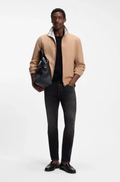 Delaware Slim-fit black jeans in stretch cotton blend