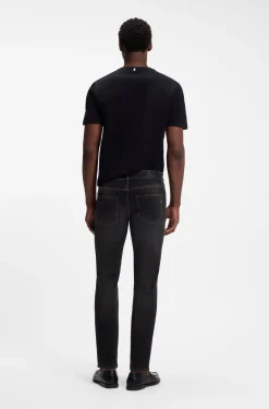 Delaware Slim-fit black jeans in stretch cotton blend