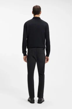 Delaware slim-fit jeans in black comfort-stretch denim
