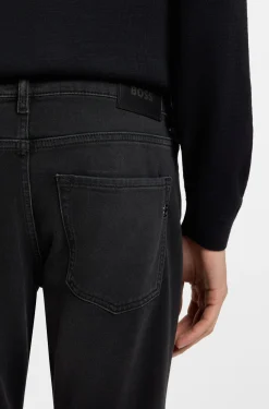 Delaware slim-fit jeans in black comfort-stretch denim