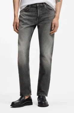 Delaware slim-fit jeans in black stretch denim