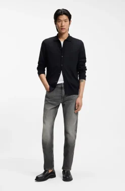 Delaware slim-fit jeans in black stretch denim