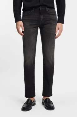 Delaware slim-fit jeans in black stretch denim