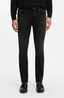 Delaware slim-fit jeans in black stretch denim