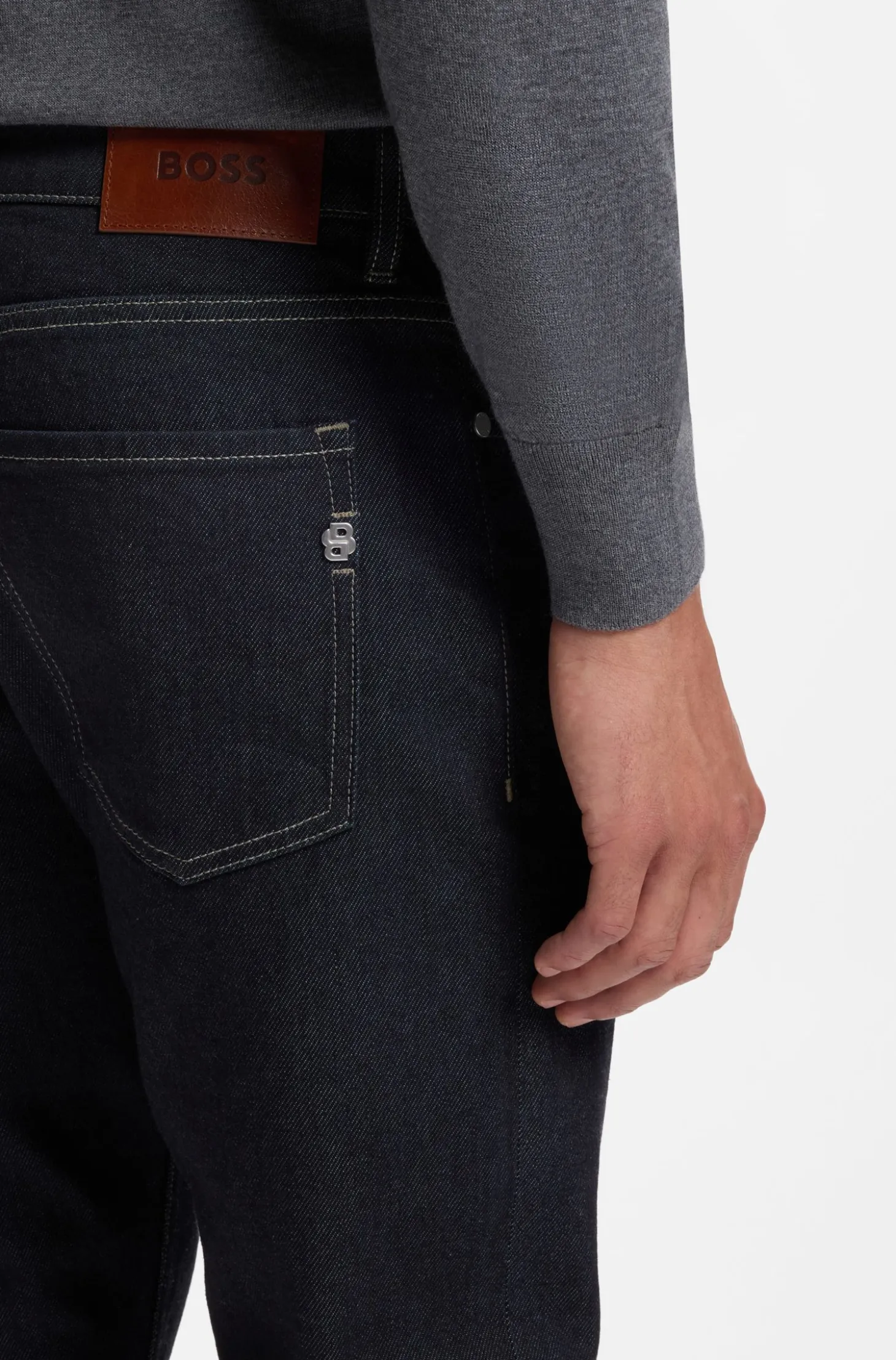 Delaware slim-fit jeans in dark-blue denim