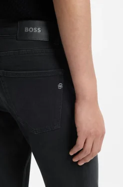 Delaware slim-fit jeans in deep-black stretch denim