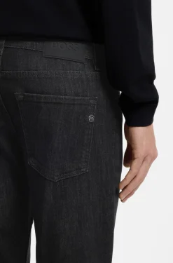Delaware slim-fit jeans in grey wrinkle-resistant denim