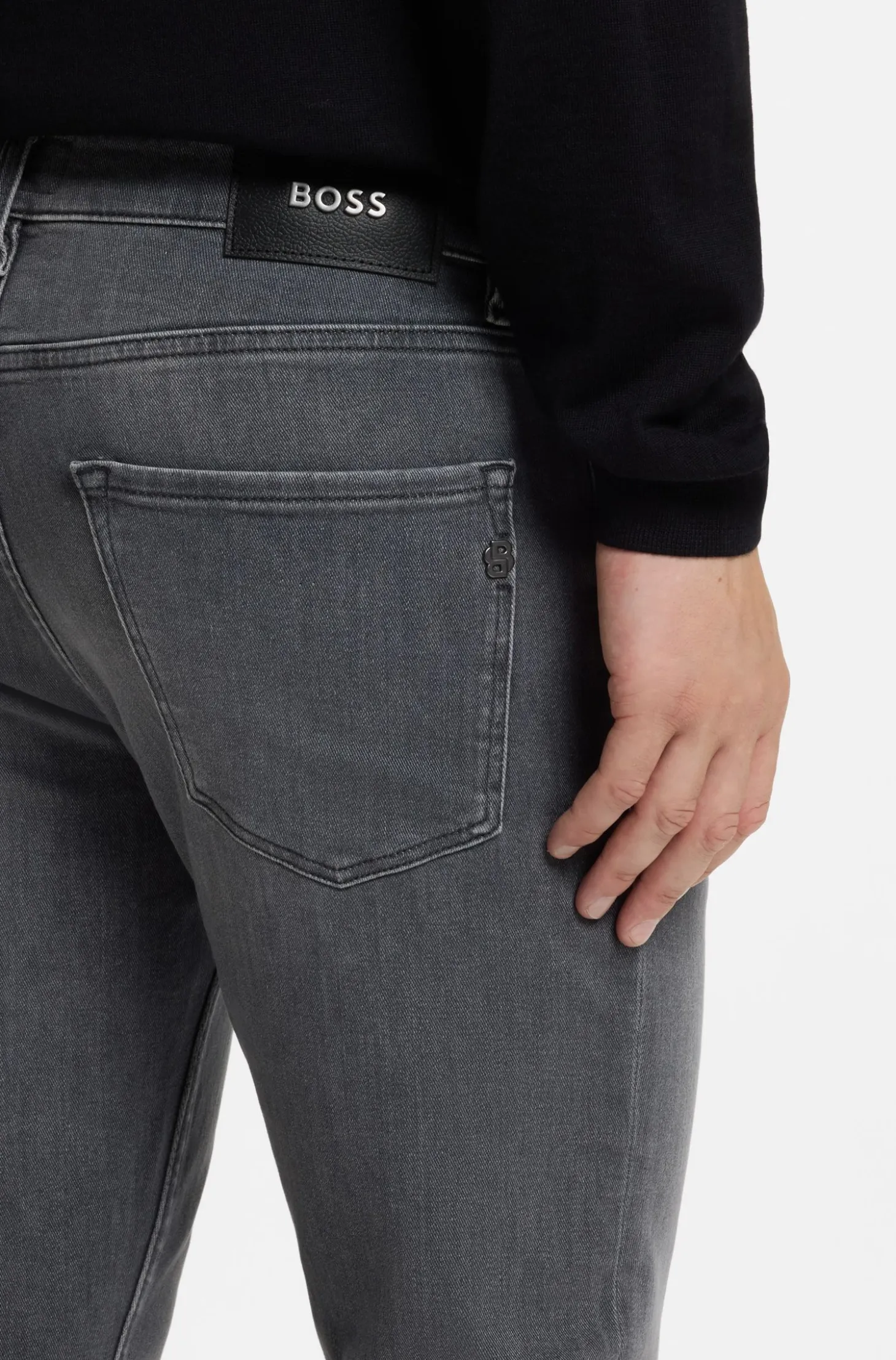 Delaware slim-fit jeans in grey stretch denim