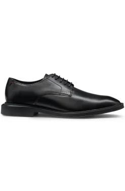Derby shoes in smooth leather with embossed logo