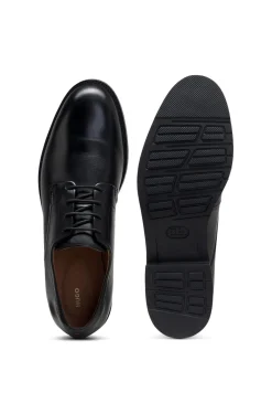 Derby shoes in smooth leather with embossed logo