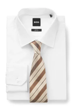 Diagonal-stripe tie in Italian-made silk