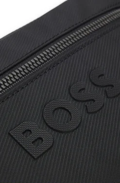Diamond-structured crossbody bag with tonal logo