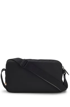 Diamond-structured crossbody bag with tonal logo