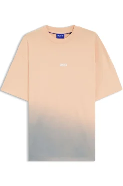 Dip-dyed logo T-shirt in cotton jersey