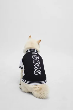 Dog bomber jacket with embroidered logo