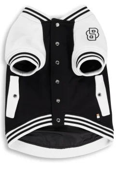 Dog bomber jacket with embroidered logo