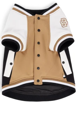 Dog bomber jacket with embroidered logo